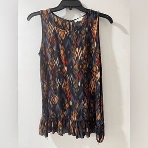 Beach Lunch Lounge Women's Boho Sleeveless Patterned Top size xs